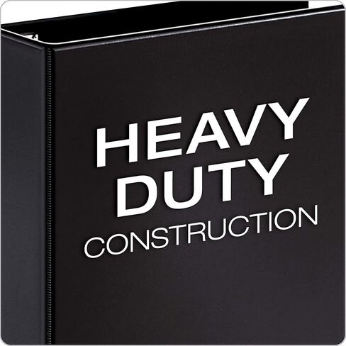 Cardinal 3 Ring Binder, 5 Inch Premier Easy Open Binder, ONE-TOUCH Locking Slant-D Rings, 1,050-Sheet Capacity, 4 Pockets, PVC-Free Cover with Shelf Pull, Black (18762CB) in Kuwait