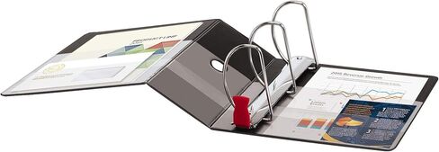 Cardinal 3 Ring Binder, 5 Inch Premier Easy Open Binder, ONE-TOUCH Locking Slant-D Rings, 1,050-Sheet Capacity, 4 Pockets, PVC-Free Cover with Shelf Pull, Black (18762CB) in Kuwait