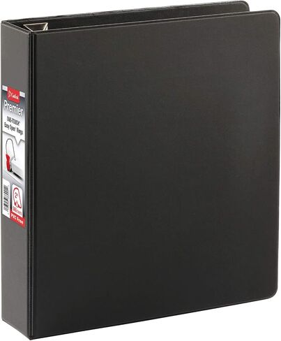 Cardinal 3 Ring Binder, 5 Inch Premier Easy Open Binder, ONE-TOUCH Locking Slant-D Rings, 1,050-Sheet Capacity, 4 Pockets, PVC-Free Cover with Shelf Pull, Black (18762CB) in Saudi Arabia