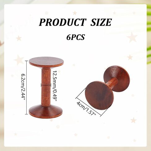 PH PandaHall Wooden Spools 6pcs Empty Wood Thread Spools Sewing Bobbins Spools Craft for Jewelry Chain Wrapping Arts Crafts Thread Wire Weaving Ribbon Embroidery Thread Cord Roll 2.9x1.3 Inch in Saudi Arabia