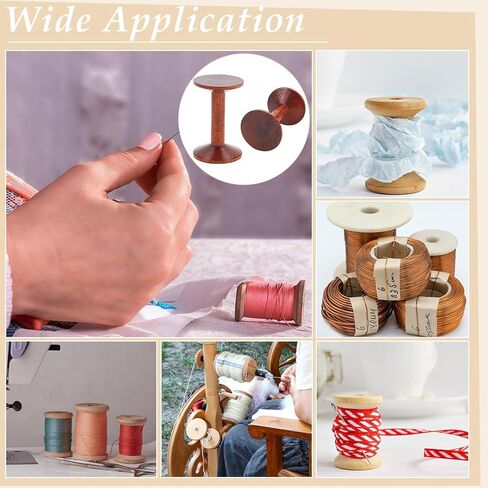 PH PandaHall Wooden Spools 6pcs Empty Wood Thread Spools Sewing Bobbins Spools Craft for Jewelry Chain Wrapping Arts Crafts Thread Wire Weaving Ribbon Embroidery Thread Cord Roll 2.9x1.3 Inch in Saudi Arabia
