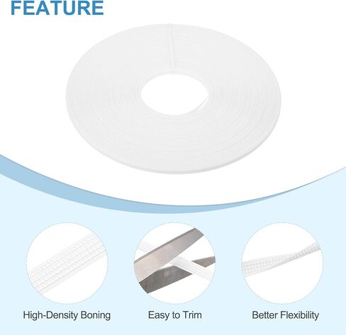PATIKIL 6mm x 45 Yards Boning for Sewing, Polyester High-Density Boning for Handmade Dolls Hats Handbags Wedding Dresses, Black in Saudi Arabia