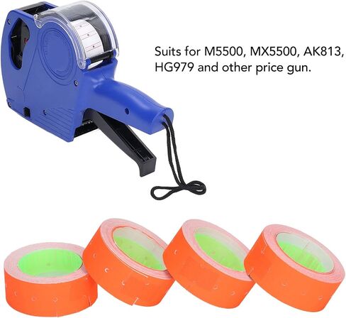 30 Rolls 15000 Price Gun Labels, Pricing Labels Single Row Price Gun Tag for Mx-5500 M5500 Fluorescent Green Price Marker Stickers in Saudi Arabia