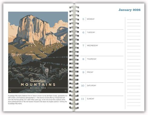 2026 Weekly & Monthly Planner, 16-Month Engagement Calendar: September 2025 - December 2026 - Illustrated National Parks in Kuwait