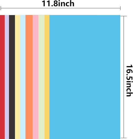 50 Pcs Colored Poster Boards A4 Large Size, 11.8 x 8.3 Inch 10 Assorted Color Poster Board Paper for Classroom Use, Crafts, Exhibits and Notices in Kuwait