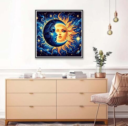 Horse Diamond Art Painting Kits for Adults-Round Full Drill Horses Diamond Painting Kits for Beginners-DIY 5D Moon Diamond Gem Art Kits for Adults for Gift Home Wall 12x12in in Saudi Arabia