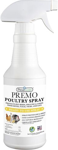Poultry Spray by Premo Guard – 16 oz – Treat Mites, Fleas, Flies, and Lice – Effective Plant Based – Chicken, Turkey, Waterfowl, and Birds – Best Natural Protection for Control & Prevention in Kuwait
