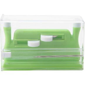 Hand Threader Red Double Hole Needle Threader Insertion Tool for Sewing Machine（with 5 needles) (Green)