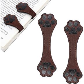 2 PCS Dog Paw Shape Vintage Lundmarks Personalized Leather Leather Latem Mongark Cute Handmade Mongmark Retro Charm Book Mark Clip for Book Loven Readers Men Women Teachers Constral