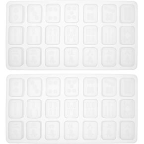 2PCS Silicone Mahjong Molds - DIY Mahjong dice casting & soap aboulds - epoxy crystal - Light Bulb Jewelry & Office