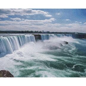 VNUIEHG Paint by Number, Niagara Falls Print Acrylic Oil Painting Canvas Paint by Number Digital Painting Canvas 16x20 inch