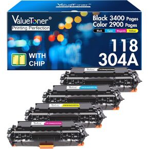 304A Toner Cartridge Replacement for 304A for Canon 118 CP2025DN CM2320N CM2320NF CM2320FXI MFP MF8580CDW MF8350CDN MF8380CDW MF726CDW LBP7660CDN LBP7200CDN Printer (Black, Cyan, Magenta, Yellow)