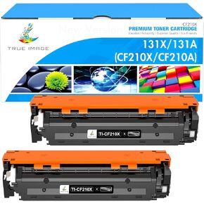 صورة حقيقية 131x 131A استبدال خرطوشة الحبر المتوافقة مع HP 131X 131A CF210X CF210A أسود لـ HP Pro 200 Color M251NW M251N ، M276NW M276N MFP INK (2-Pack)