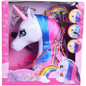 Bettina Unicorn Styling Head ، ألعاب يونيكورن للفتيات ، هدايا يونيكورن للفتيات ، رأس الدمية لتصميم الشعر ، هدايا عيد ميلاد عيد الميلاد للبنات أطفال