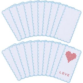 FREEBLOSS 20Pcs Blank Cross Stitch Bookmarks Scallop Embroidery Edged Blank Cross Stitch Canvas Colored Lace Embroidery Edge Cloth Cross Stitch Cloth Needlepoint Fabric 7.5x3.5''