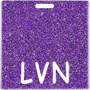 Acrylic LVN Badge Buddy Card Silver Bling Badge Reel Holder Buddies Nursing Accessories Horizontal ID Name Cards Glitter Nurse Gifts for Women Identification Tags