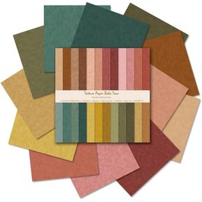 24 Sheets Scrapbook Paper Suede Texture Soft Romantic Gradient Pattern Paper Double Sided Printing for DIY Card Making Scrapbook Wedding Photo Album Home Décor-12 x 12 Inches