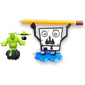 SPEAKERMAN Funny Doidle Bob Pencil حامل و SHREK PEN حامل - منظم مكتب ملتوي للأطفال والكبار