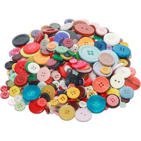 أزرار راتنجات 500-600 PCS ، وأزرار متنوعة أحجام حرفية ، زر مختلط يدوي لصياغة الحرف اليدوية للخياطة (وردي)