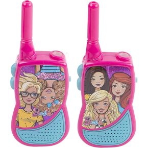 Barbie Night Action Molded Walkie Talkies for Kids WT2-01082 | Safe and Flexible Antenna, 1000ft Range, Easy-to-Use Power Switch, Belt Clip, Pack of 2, Stylish Appearance, 2-Pack