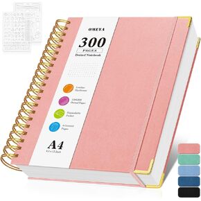 Bullet Scorted Journal Notebook ، 300 دفاتر جلدية مع Contens ، 120 GSM سميكة لا نزيف من خلال المجلات الورقية ، A4 دفتر الشبكة الكبيرة للنساء الذين يعملون يعملون ، 8.5 "× 11" ، أخضر