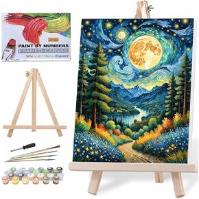 Lovepefe Snow Mountain Paint by Numbers Kit for Adults Beginner Waterfall Adult Paint by Number Kits On Canvas Mountain Oil Painting Kit for Adults Kits for Gift Home Wall Decor 16x20 Inch