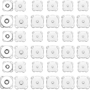 30 Sets Plum Magnetic Snaps, 14mm & 18mm Magnetic Buttons Metal Magnetic Snap Closure Multipurpose Snap Fastener for Purses Bags Clothes Leather Sewing Craft (Dark Gray)