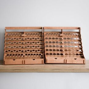 Modular Paint Organizer for 74 Bottles and 14 Brushes Bundle With Rack for 105 Bottles - Convenient Racks for Miniature Set