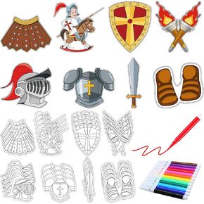 32 Set Armor of God Crafts Color Your Own Armor of God Magnet for Kids DIY Religious Coloring Magnet Ornaments for VBS Sunday School Home Classroom Activities Art Party Favors