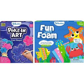 Poke-ins-in Art Flower Bouquet & Fun مع حزمة الرغوة تحت الماء ، لا فوضى فن للأطفال ، نشاط إبداعي DIY ، الهدايا للبنين والبنات من 3 ، 4 ، 5 ، 6 ، 7 ، 8 ، 9