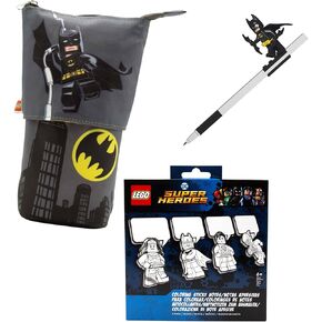IQ LEGO DC Coloring Sticky Notes with Batman POP PENCIM CASE و BATMAN PEN PAL