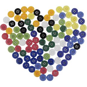 أزرار الخياطة لـ DIY ، Luxiv 100 PCS 10 أزرار متنوعة ملونة أزرار ألوان مستديرة للأزرار للحرف اليدوية 4 ثقوب DIY مصنوعة يدويًا الأزرار أزرار راتنجات الخياطة (100Pack)