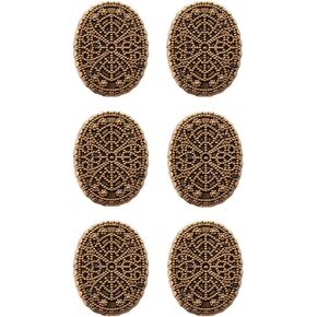 Mibo Buttons & Accessories 6pcs ABS Metal Plated Shank Button - Oval Filgree Web Design - 40L(25mm) - Antique Gold