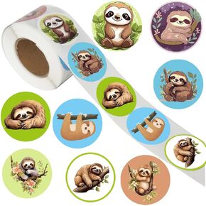 500 PCS ملصقات لفة الحفلات الحيوانية ، كسلان استحمام الطفل حفل عيد ميلاد الحفلات اللوازم زخارف جيدة.