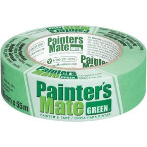 Painter's Mate Green Brand CP 150/8-Day Painter's Tape, Multi-Surface, 36mm x 55m, Green, 1 Roll (103367)