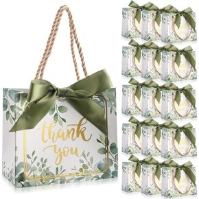 Moinchore 40 Pack Eucalyptus Leaf Thank You Gift Facs with Wandles Wedding Wedding Bags Bridal Down