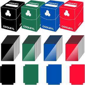 400 Count Matte MTG Card Sleeves, Opaque TCG Sleeves with Clear Front Display, Smooth Tear-Resistant Game Card Sleeves, Includes 4 Durable 100+ Capacity Storage Boxes & Dividers, Fits Standard Cards