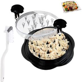 Chicken Shredder，9.84" Large Chicken Breast Shredder Tool Twist with Brush， Easy Cleaning，Visible Meat Shredder Machine，Anti-Slip Dishwasher Safe BPA Free(Black)