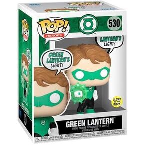 Funko DC Comics Green Lantern Glow-in-the-Dark Viny #530-Iconic "Green Lantern’s Light!" حزمة قابلة للتحصيل مع حالة واقي البوب ​​المتوافقة