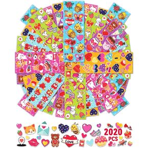 2020 PCS ملصقات يوم عيد الحب للأطفال ، 120 ورقة ملصقات حب القلب ، عيد الحب الحرف الهدايا GOODIE حقائب الحفلات FAVORS