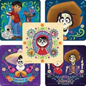 ملصقات فيلم SmileMakers Disney Pixar Coco - الجوائز والهبات - 100 لكل عبوة