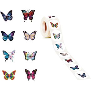 500 PCS Butterfly Animal Graffiti Round Seal ملصقات الملصقات ذاتية اللصق لعيد الميلاد ديكورات حفلات عيد الميلاد لأغراض القصاصات الزجاجات (نمط الموضة 8)
