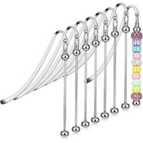 8pcs مرجعية فضية قابلة للخرز DIY Metal Barn Bar Modern Modern for Beads Stains Stains Stains Modern حرفة مجوهر