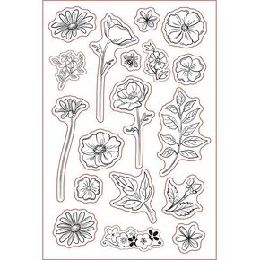 NZJ Spring Flower Clear Clear Stamps لزخرفة البطاقات و DIY Scrapbooking