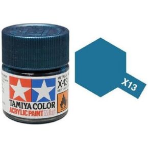 طراز Tamiya Models X-13 Mini Acrylic Paint ، Blue Metallic