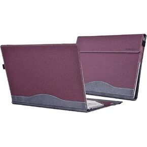 حالة الكمبيوتر المحمول لجهاز الكمبيوتر المحمول السطحي Microsoft 6 15 "، PU Leather Folio Stand Caseptop Protection Case متوافقة مع Microsoft Surface Laptop 5/4/3/2/1 15 Inch (رمادي داكن)