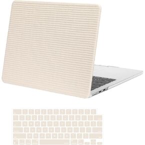 Mosiso متوافق مع Macbook Air Case 13 Inch Case 2025-2022 M4 A3240 M3 A3113 M2 A2681 ، مضاد للسياج من السياج PU قشرة بلاستيكية صلبة بلاستيكية مطلية بالجلد من أجل MacBook Air 13.6 بوصة ، بيج.