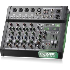 Pyle - Pro Studio Audio Sound Mixer Board - 4 Channel Bluetooth Compatible Professional Portable Digital Dj Mixing Console w/ USB Mixer Audio Interface - Mixing Boards For Studio Recording -PMXU48BT