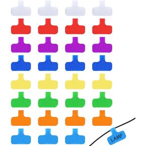 32pcs ملصقات الكابلات اكتب على ملصقات سلك سلك علامات الكبلات متعددة الألوان علامات سلكية لاصق قابلة لإعادة الاستخدام لأجهزة الكمبيوتر الإلكترونية تنظيم الأسلاك وتحديد الهوية