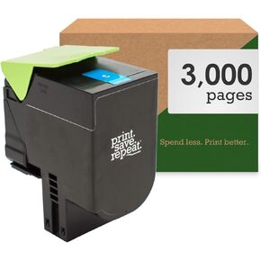 Print.Save.Repeat. Lexmark 701HC Cyan High Yield Remanufactured Toner Cartridge for CS310, CS410, CS510 Laser Printer [3,000 Pages]